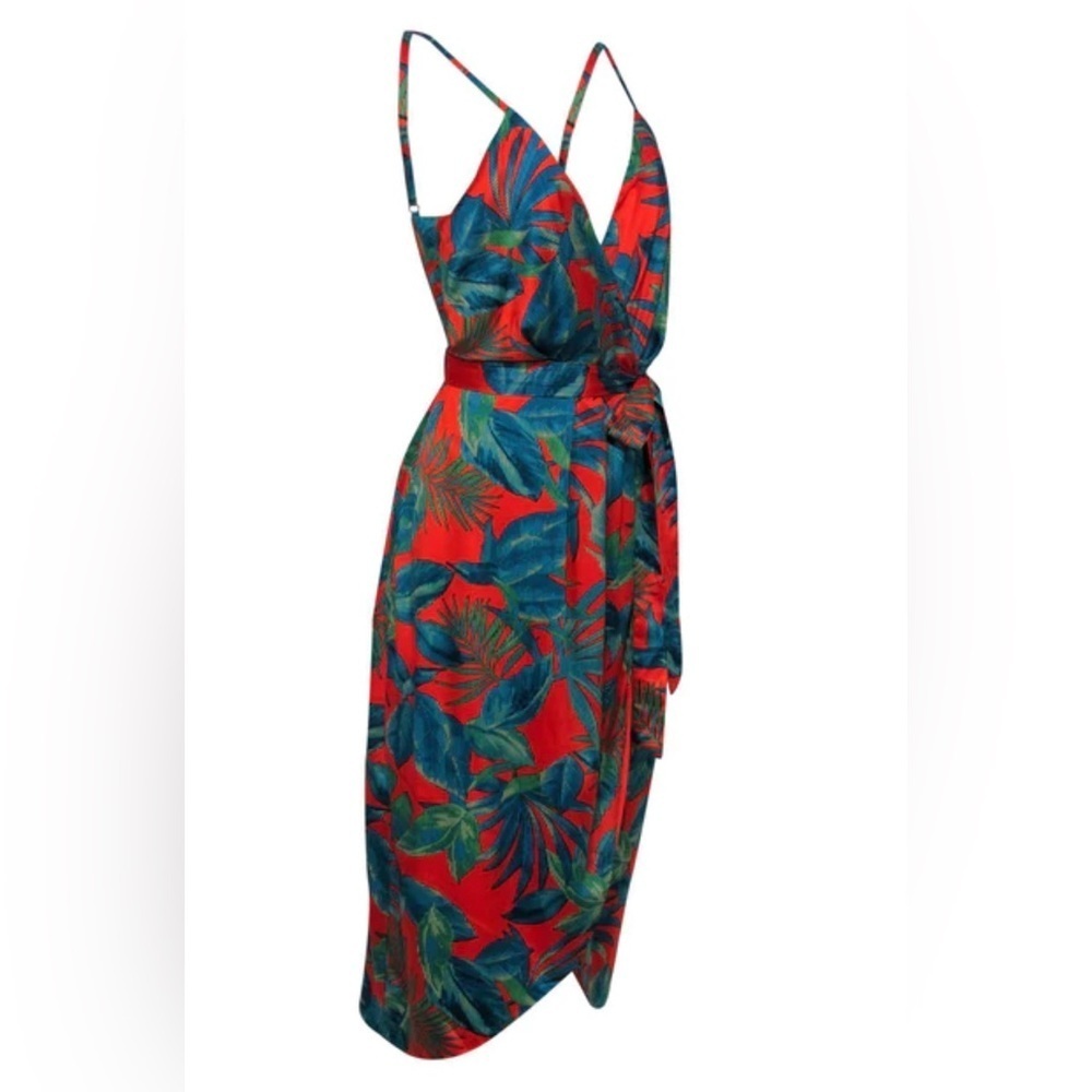 NWOT Anthropologie Nicole Miller NY Electric Floral Red Festival Dress - Picture 9 of 10